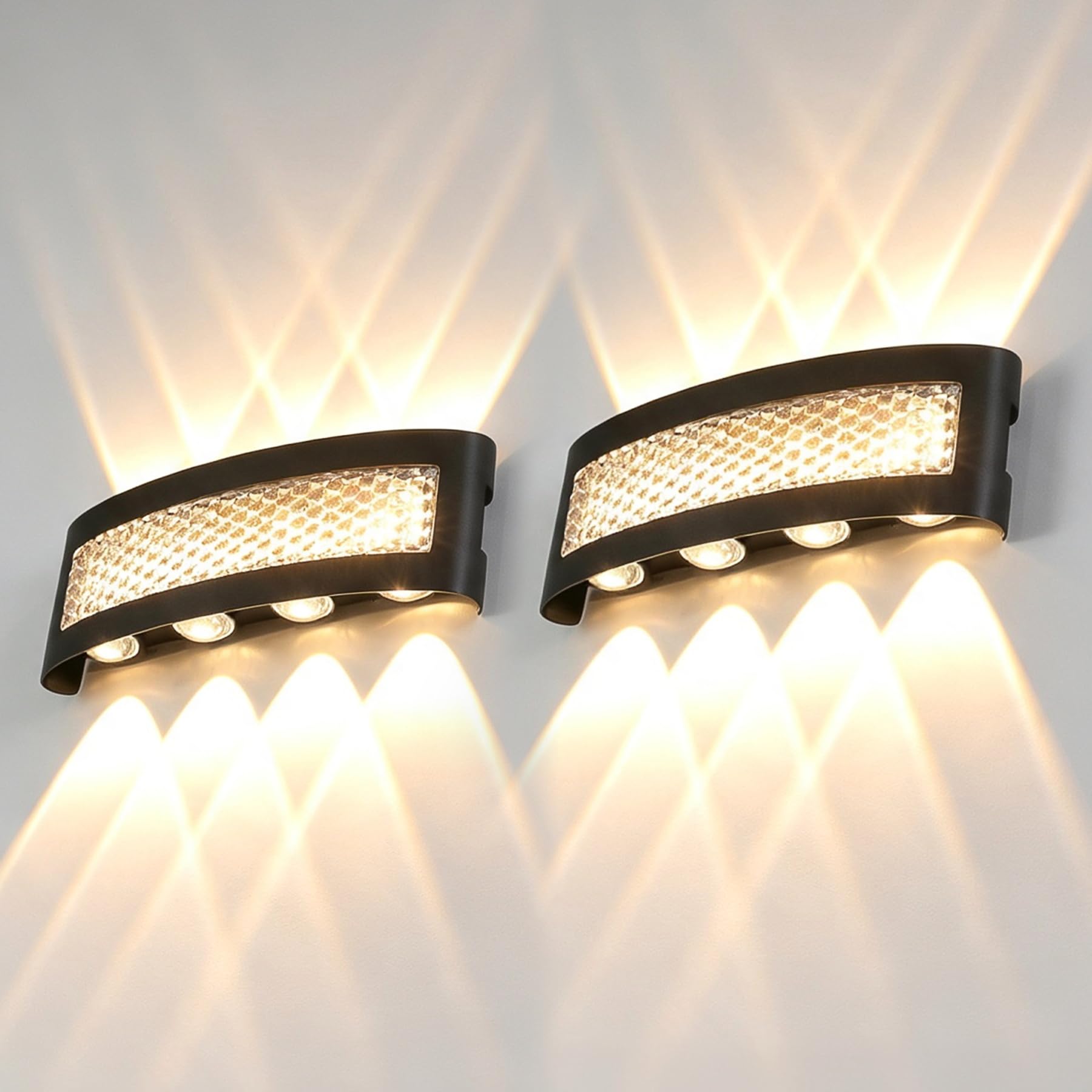 CHENBEN Indoor/Outdoor Wall Light 10 W, 3000 K, IP65, Aluminium, 2 Pcs