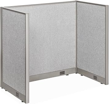 GOF Cubicle Single 1 Station Office Partition, Large Fabric Room Divider Panel Workstation, 30"D x 48W x 48"H