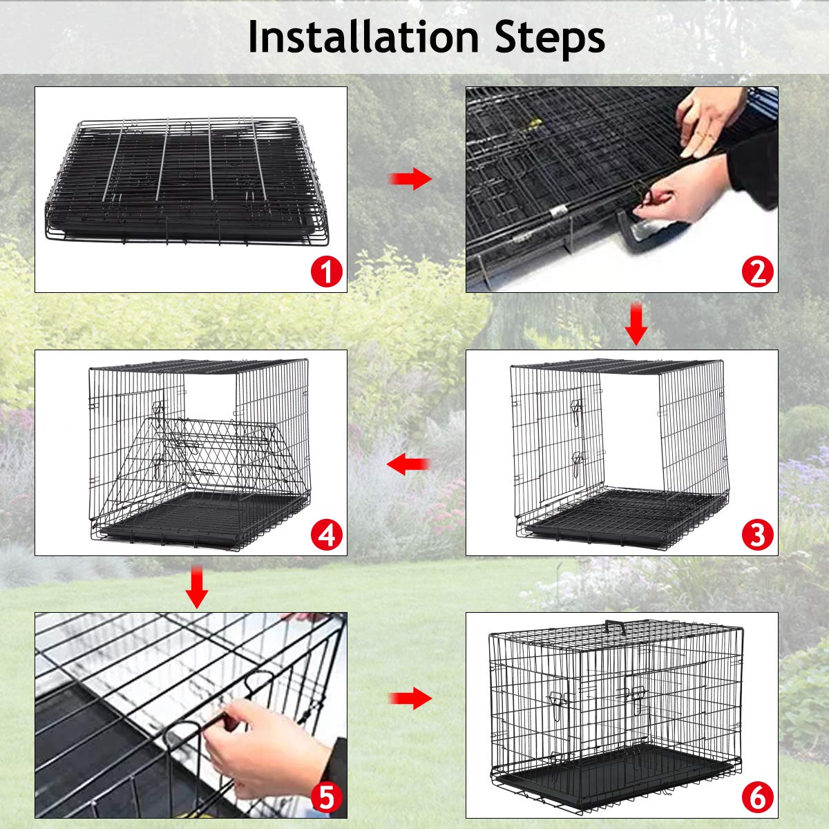 36,42,48 inch Dog Cage Large XXL Dog Crates for Large Dogs Folding Dog