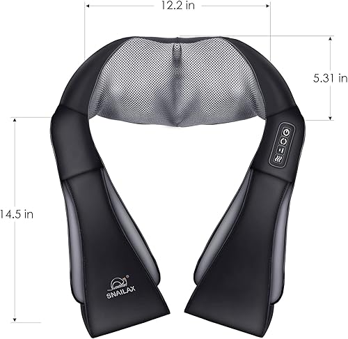Vista 30 de Snailax Masajeador de cuello inalámbrico, masajeador Shiatsu de espalda y hombros con calor, masajeadores recargables portátiles para aliviar