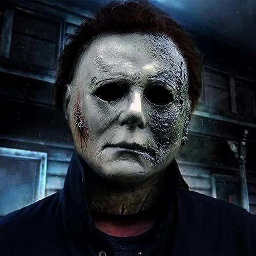 Miniatura 4 de Máscara de cosplay de película de terror de Halloween, máscara de Michael, diseño de alto detalle, máscaras de látex de cabeza completa para