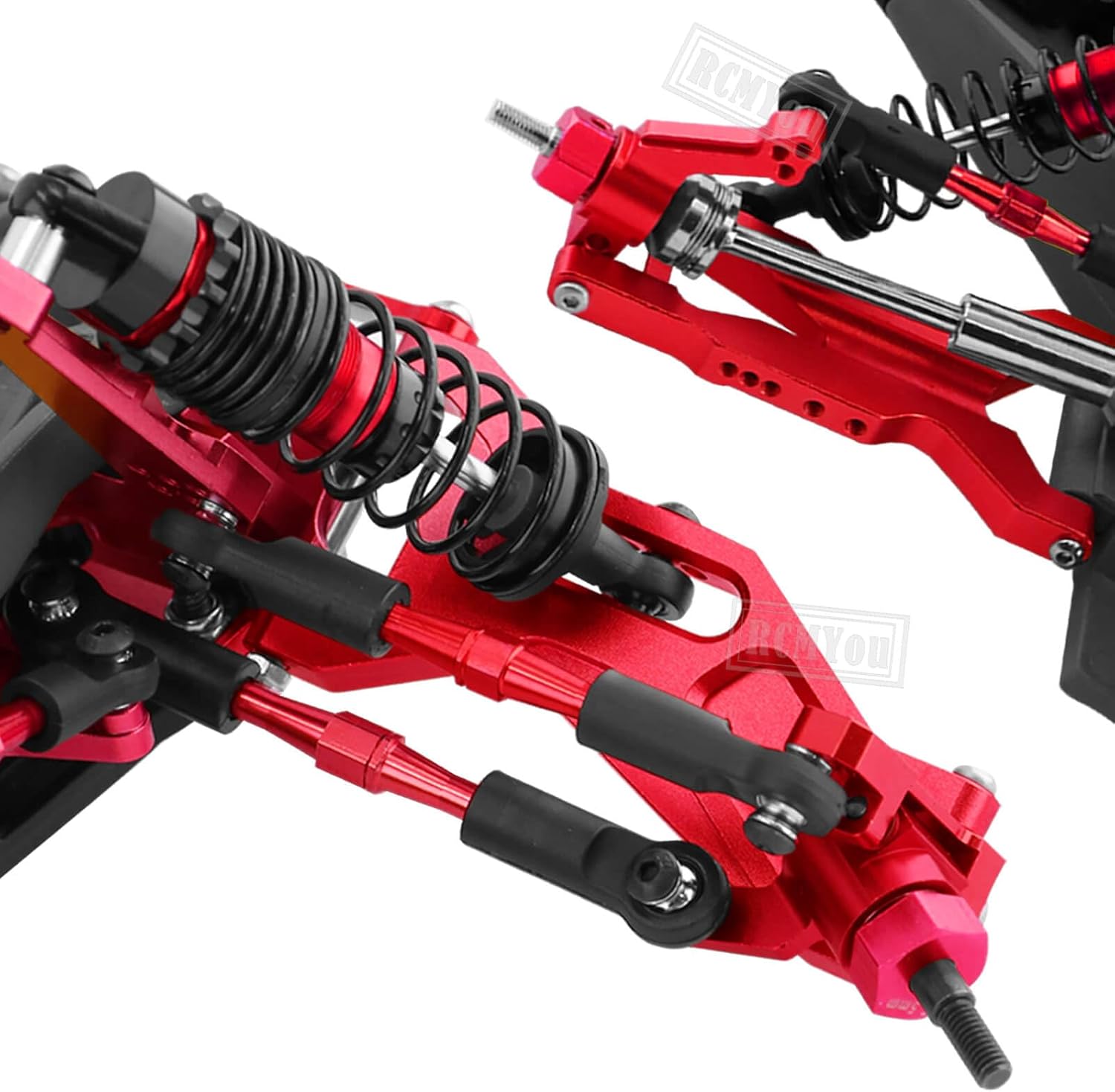 RC Aluminum Suspension A-Arms Upgrades Part for 1/10 Slash 2WD,Alloy Front Rear A Arms Swing Arms Hop Ups w/Tie Bar,Replace 2555,3631,2532,Red