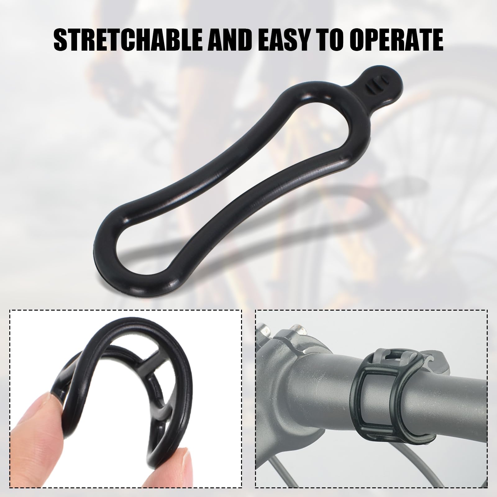 16 Cinturini In Silicone Per Bici - Supporto Per Luci, Contachilometri E Accessori Ciclismo - Foto 14