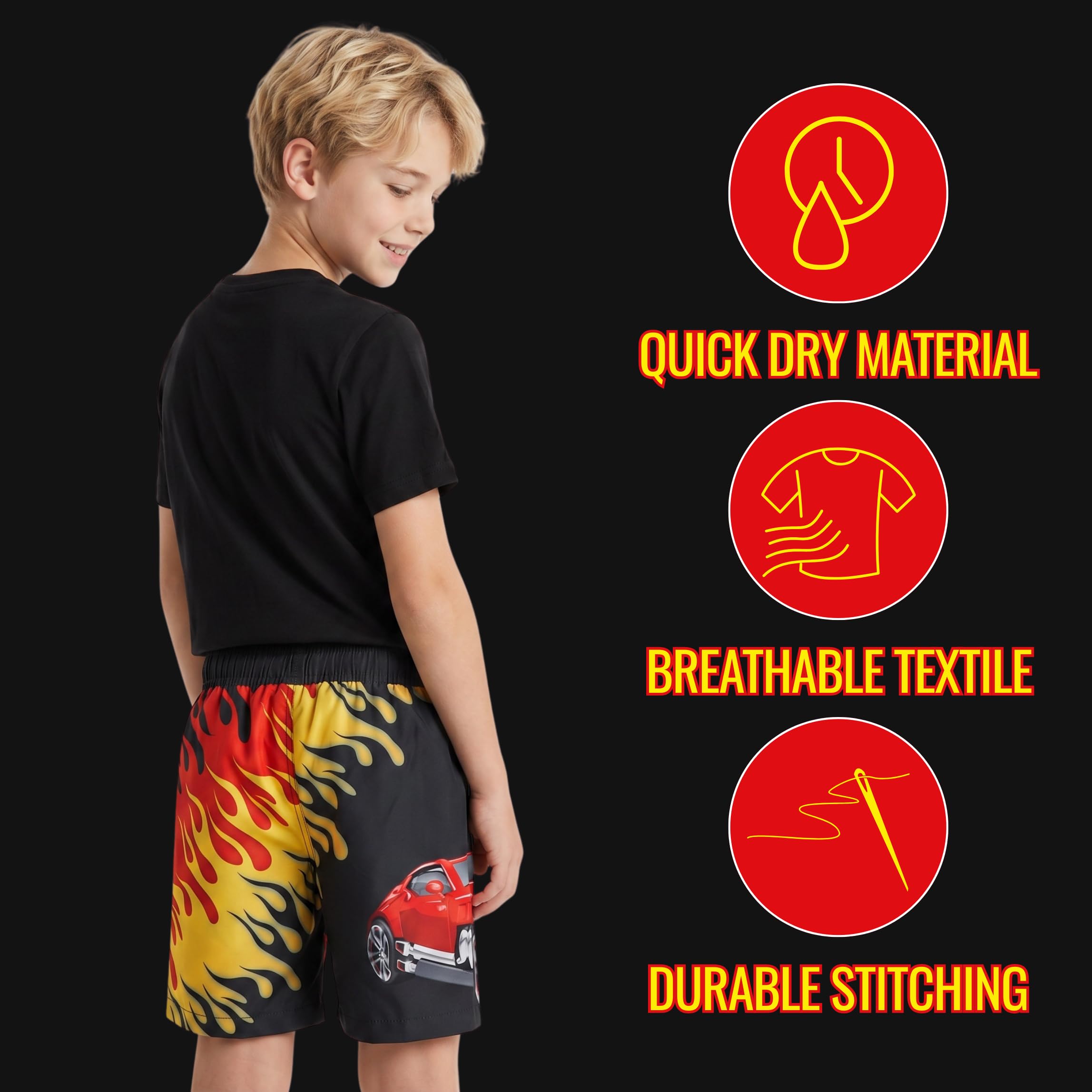Hot Wheels Costume da Bagno per Ragazzi, Pantaloncini da Bagno per Bambini, Taglie 4 a 10 Anni