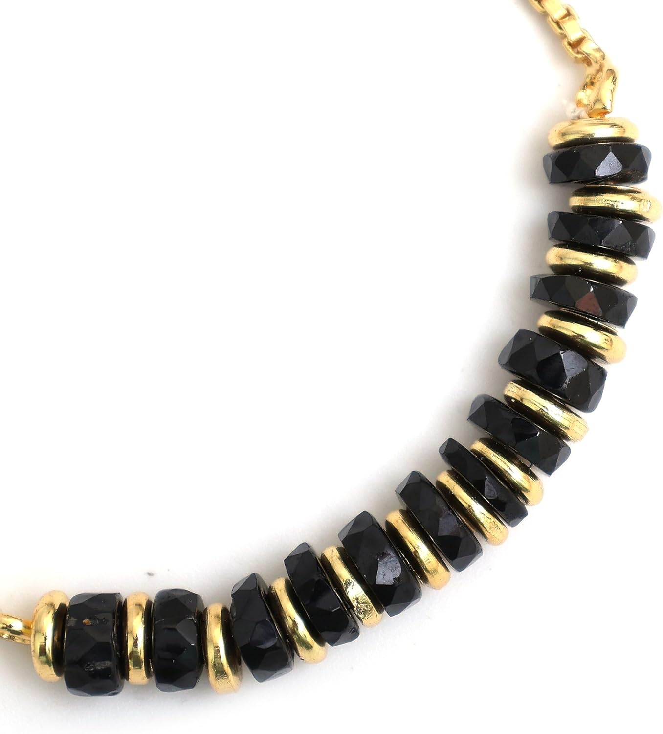 Natural Heishi Beads With Spacers Slider Bracelet Gemstone Healing Jewelry With 14k Yellow Gold Plated 8- Inch Adjustable Length - Image 6