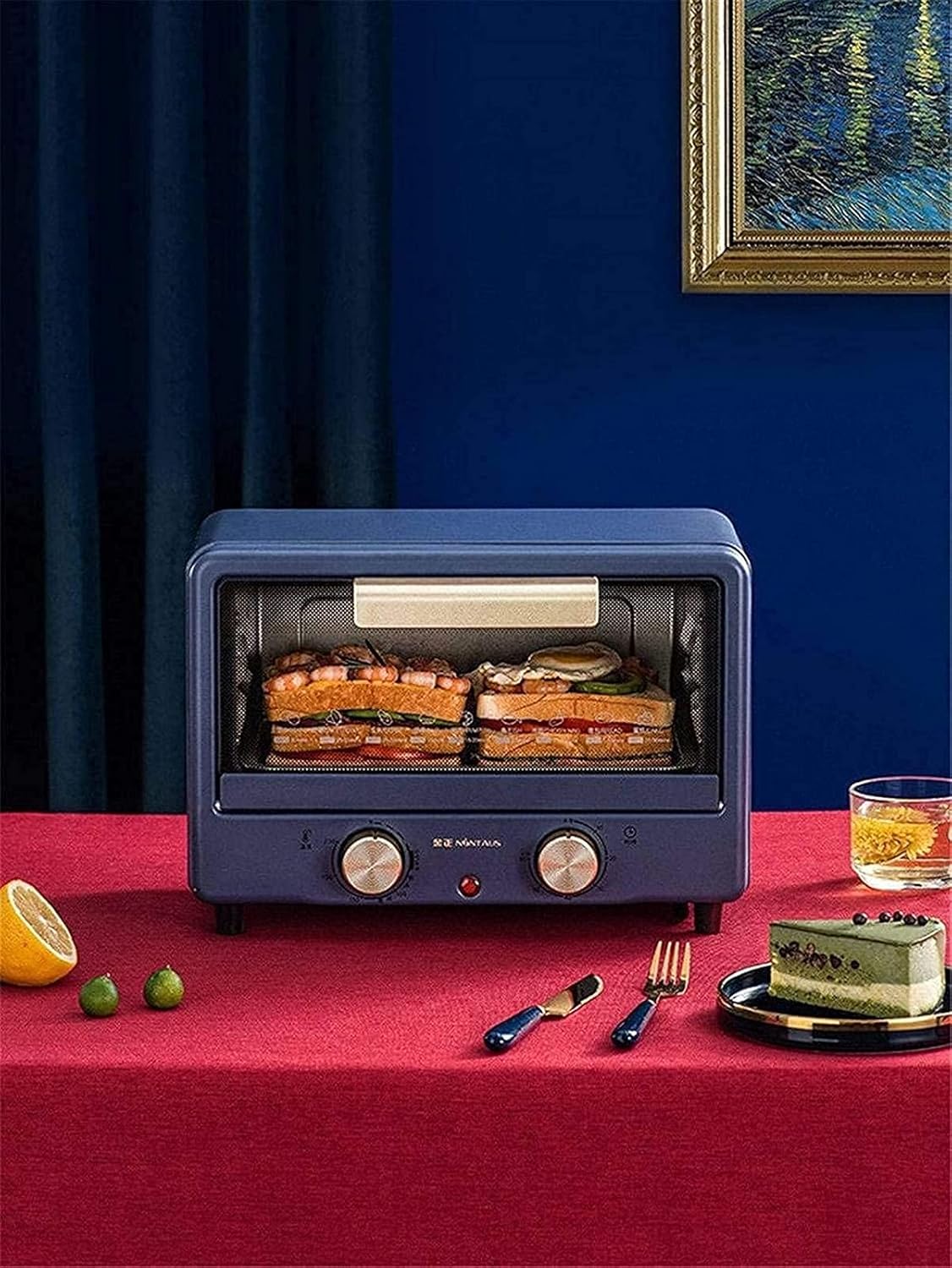 Tabletop Electric Oven 12L Mini Oven 0-230 ℃ Adjustable Temperature and 60 Min Timer Three-Layer Household Baking Electric Ovens Aesthetic and l