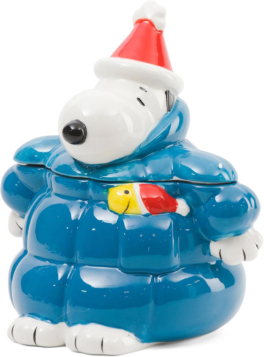 Zrike Brands Peanuts Blue Puffer Coat Cookie Jar