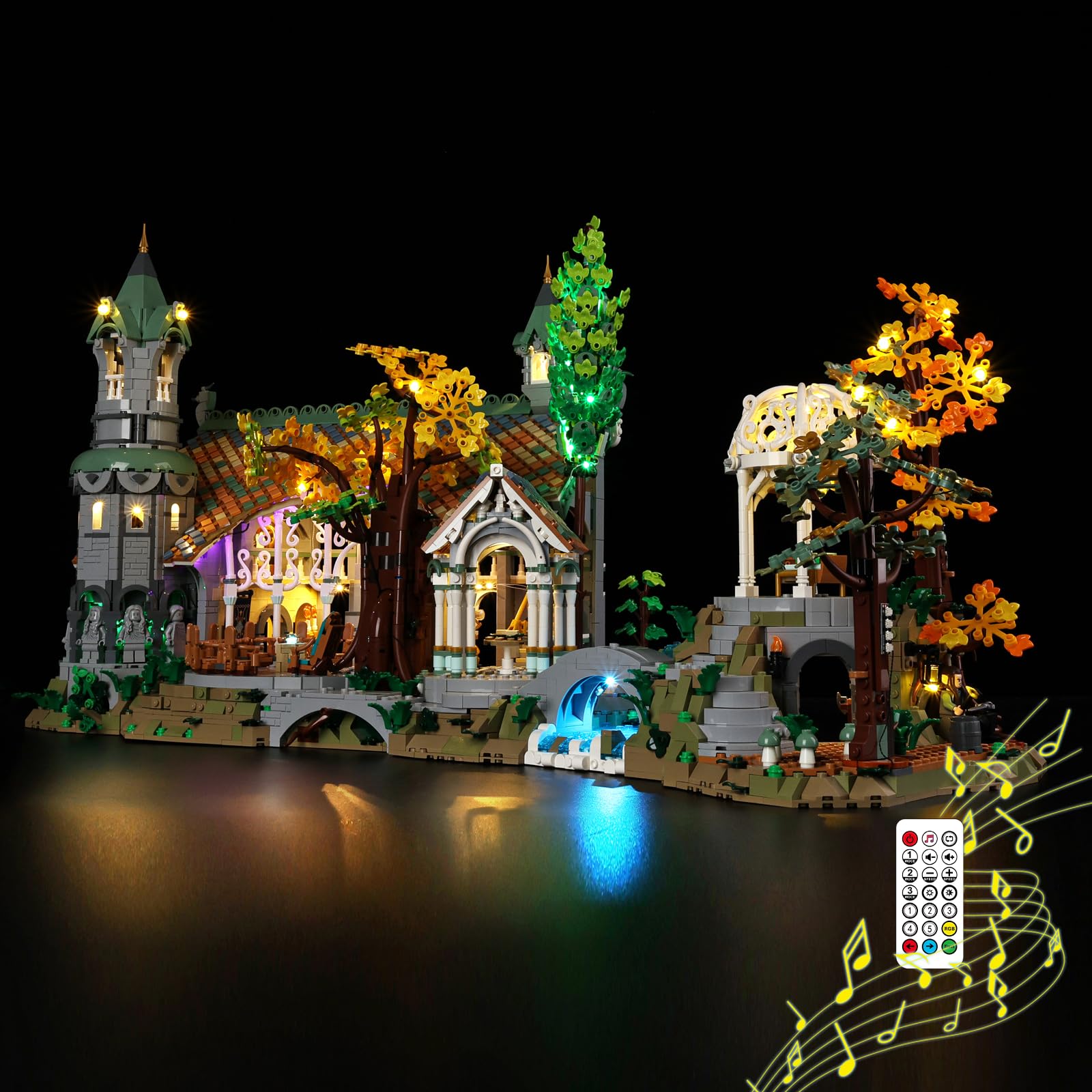 BrickSoul LED RC Sound Light Kit Compatible with Lego The Lord of The Rings: Rivendell 10316 Building Set, Upgrade RC Adjustable Lighting Mode with