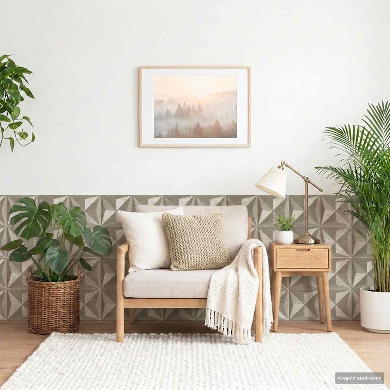 Hothingwell - Paneles de pared 3D, 12 unidades, 50 x 50 cm, espuma XPS