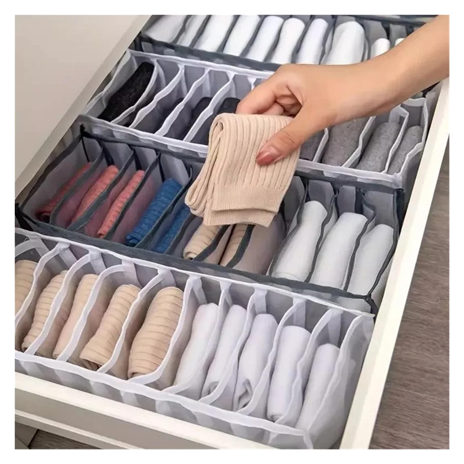 Socken Organizer Aufbewahrungsbox(11 Grid Grey)