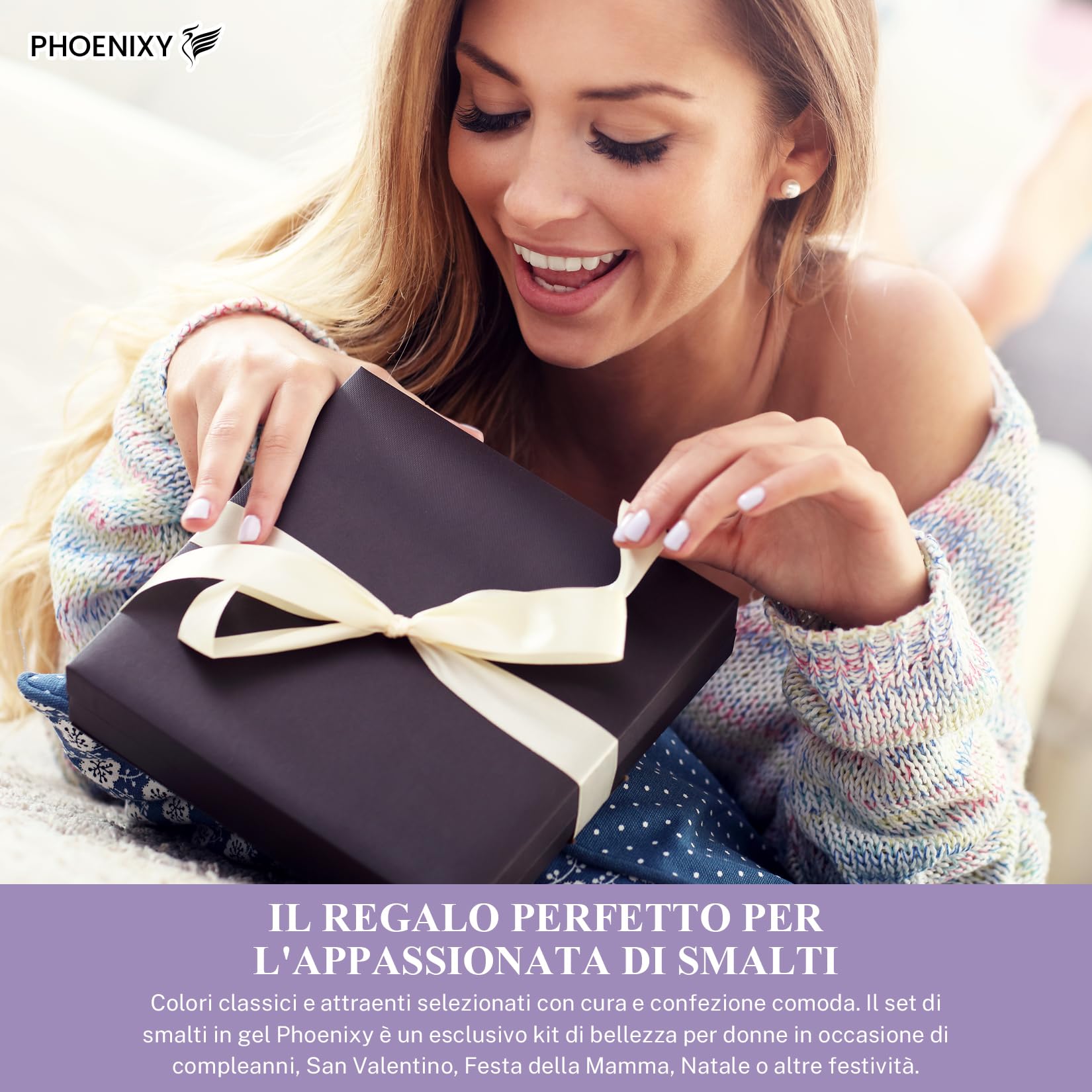 PHOENIXY 66Pz Kit Unghie Gel Completocon Lampada UV e Fresa | 45 Colori Smalto Semipermanente Unghie, kit semipermanente unghie con 4 Top Coats Regalo per Donne
