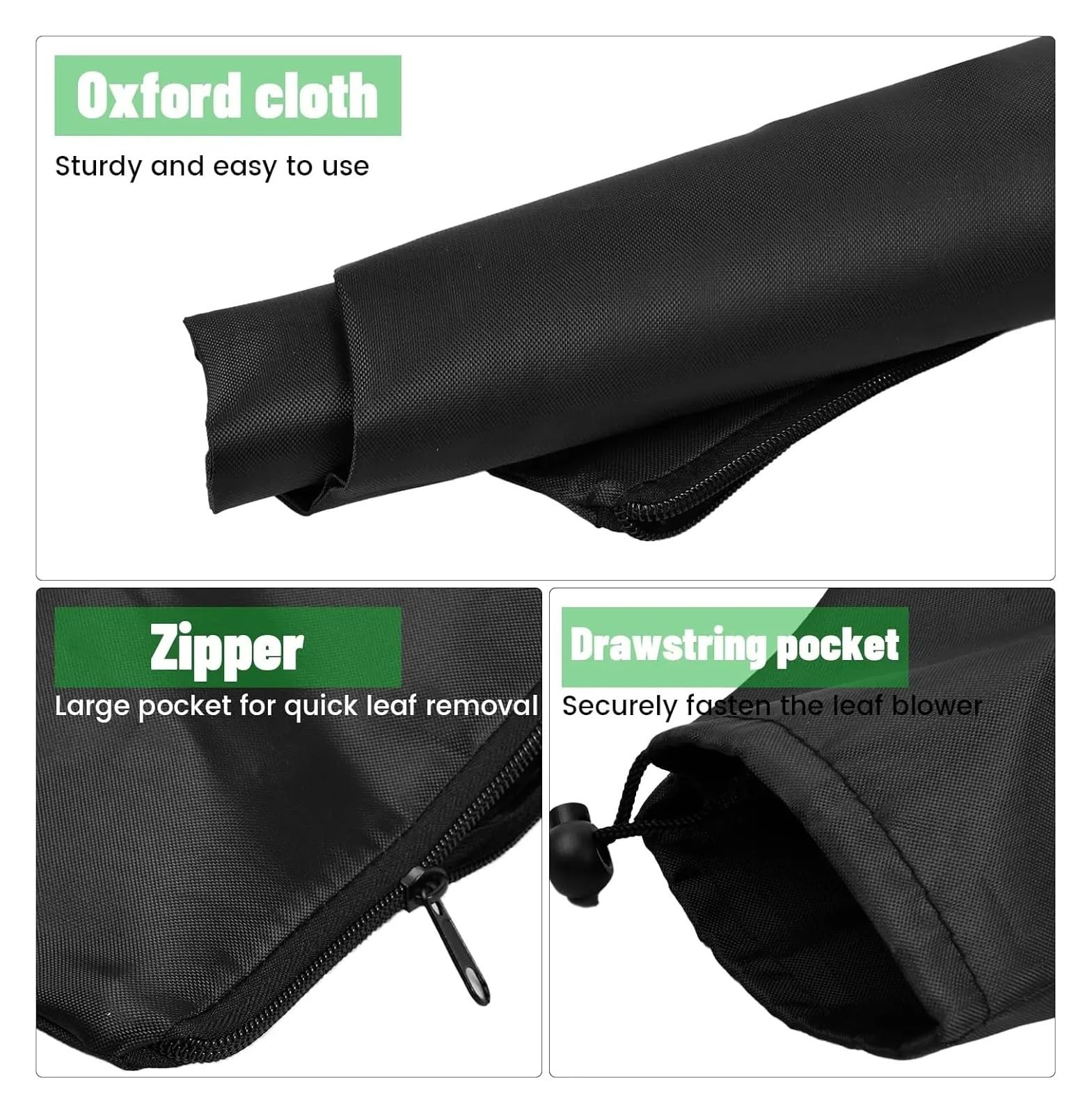 Fangsack 1/3 stücke Blatt Vakuum Sammlung Tasche Ersatz Tasche Mit Zip for Elektrische Laubbläser Fangsack FüR Laubsauger(3 pcs)