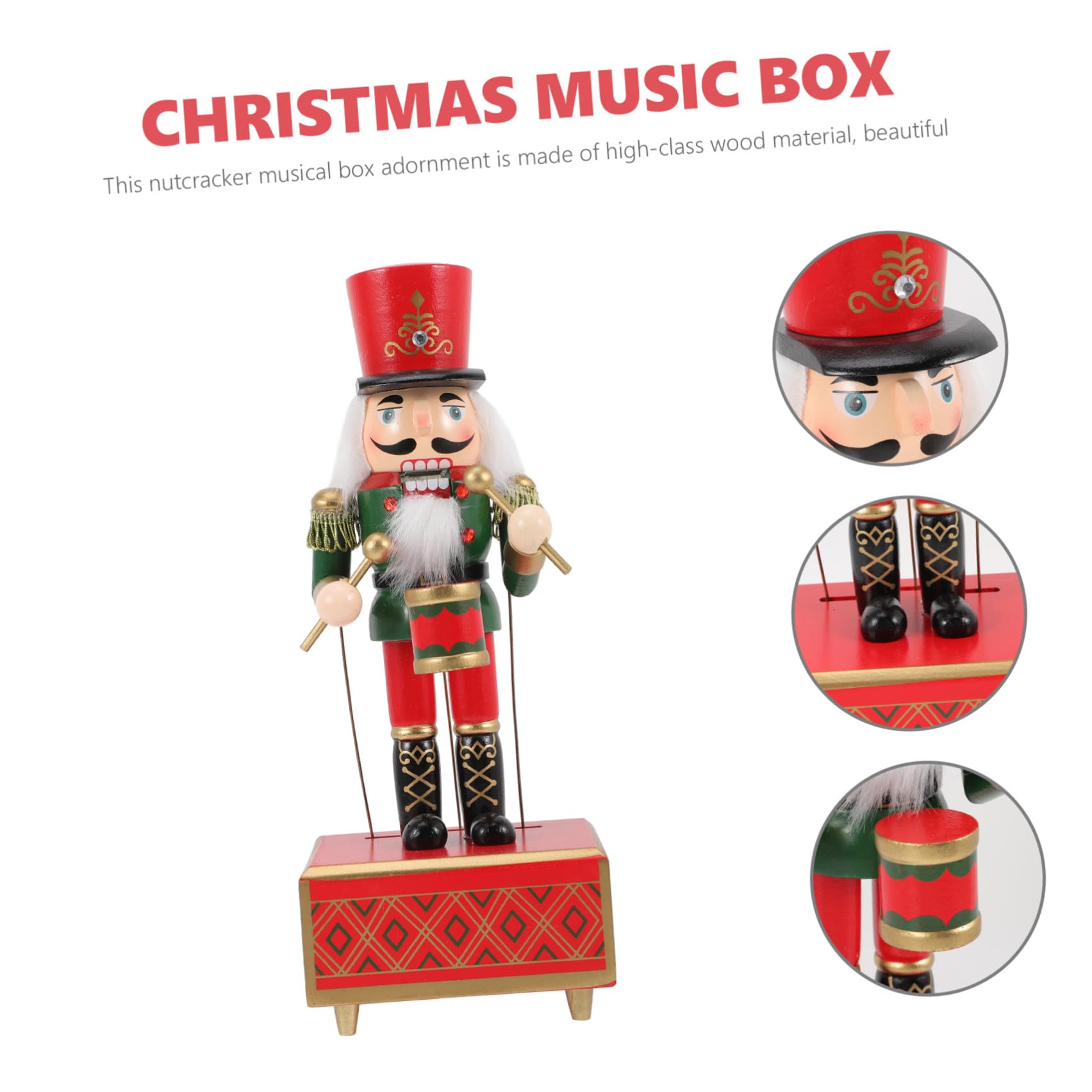 NUOBESTY Carillon in Legno per Natale Decorazione da Tavolo con Funzione di Riproduzione Musicale per Festa Natalizia e Regali Unici