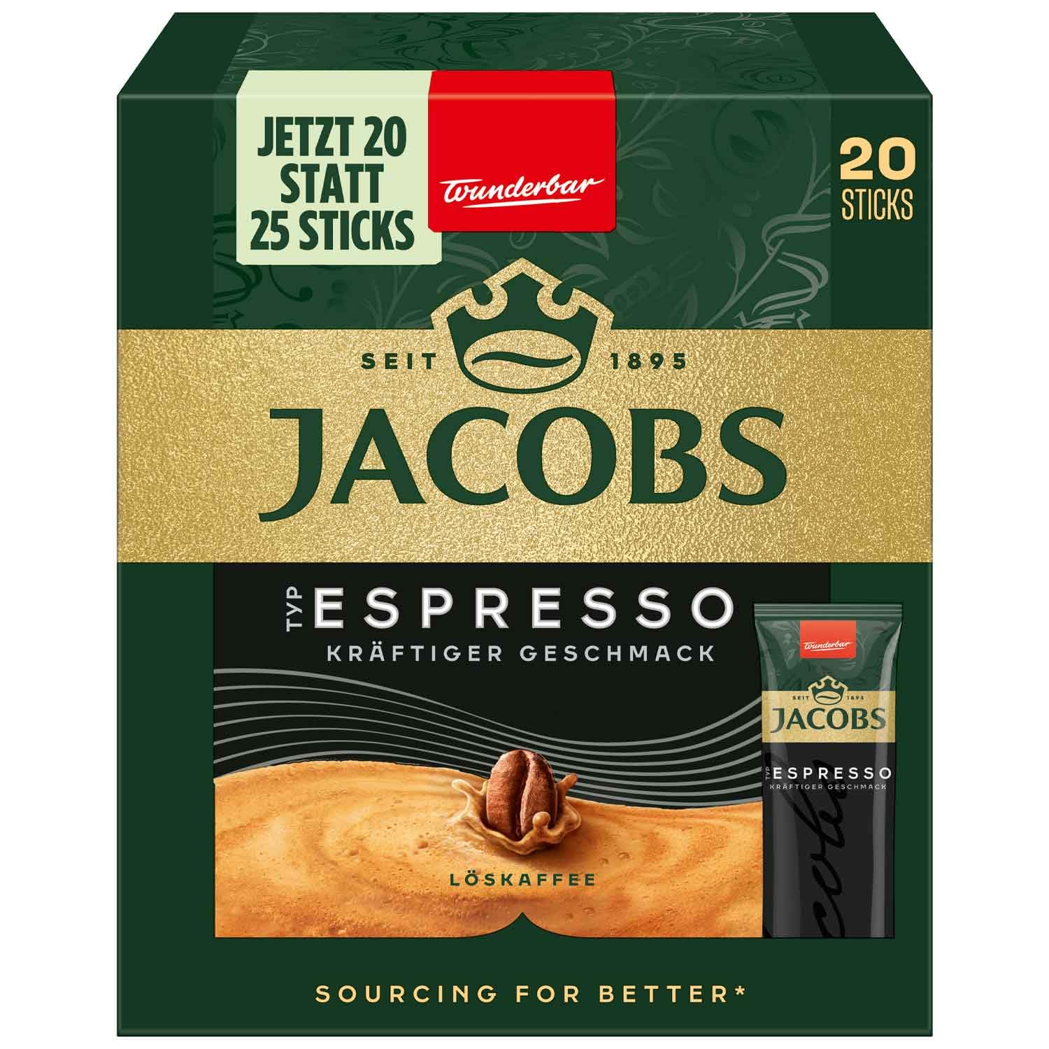 Jacobs Type Espresso Instant Ground Coffee, 25 Portions (Pack of 1)