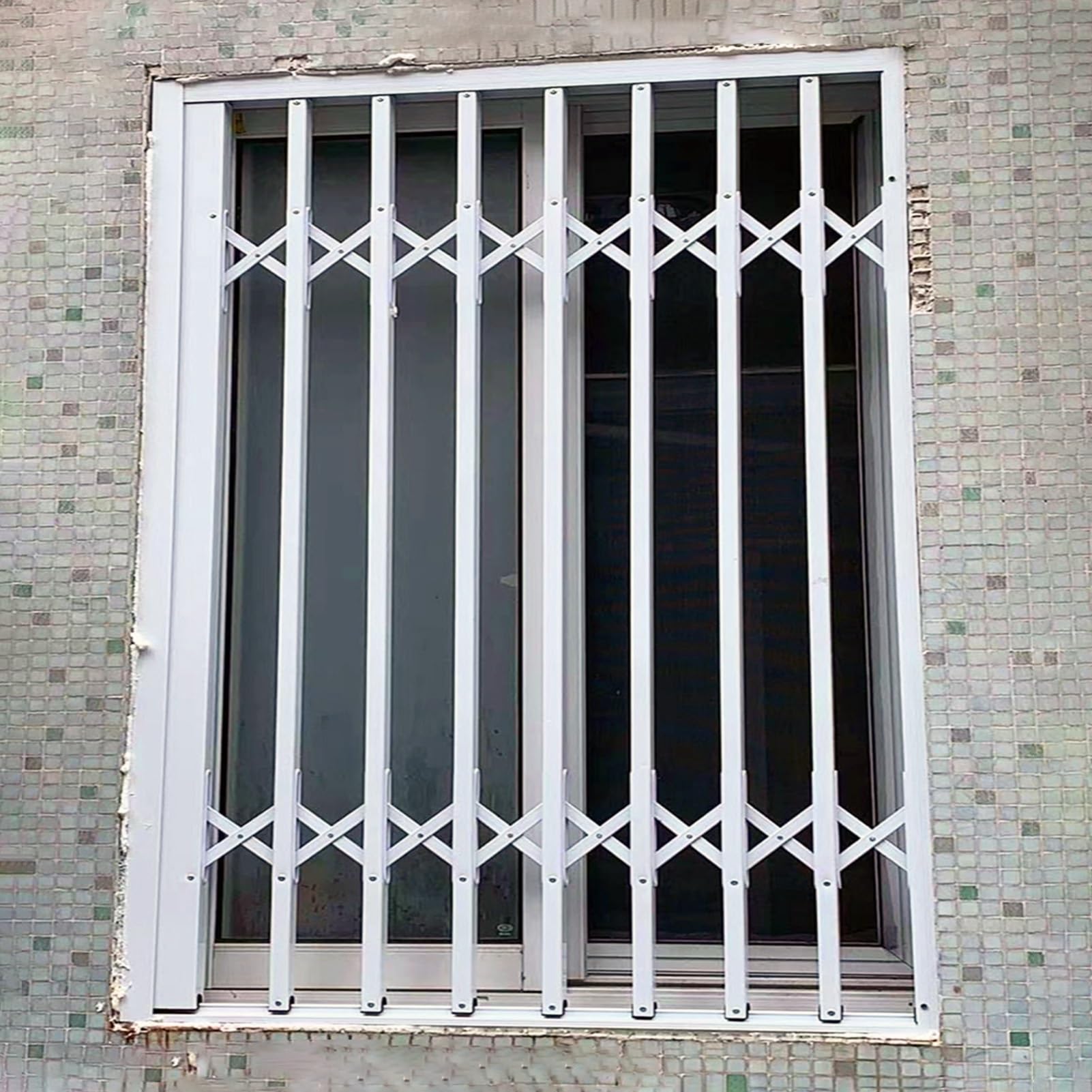 Parrilla Securi ajustable para ventana segura para niños con bloqueo antirotura barras plegables de 50120 cm, color blanco, protección segura para niños y seguridad del hogar