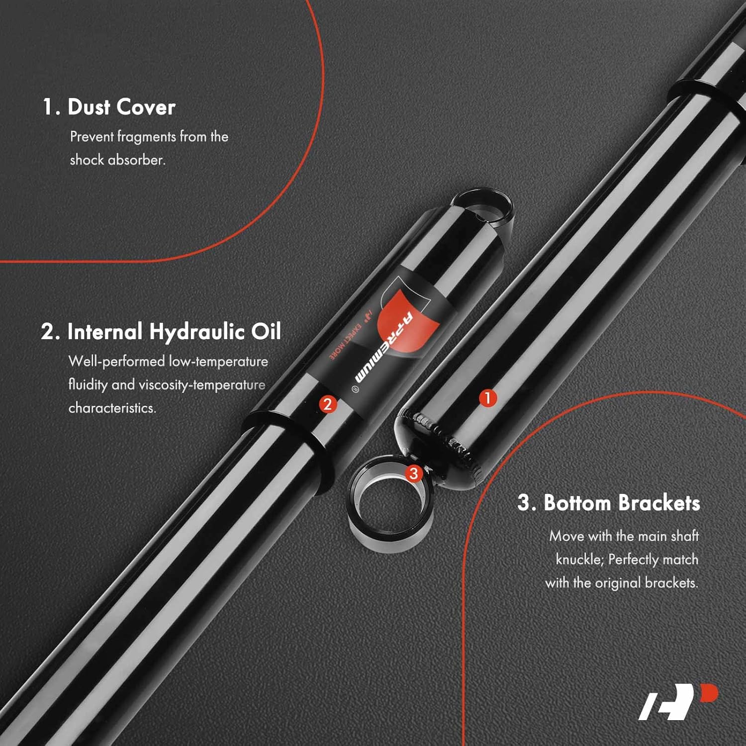 A-Premium Rear Suspension Shock Absorber Compatible with Chevrolet/Chevy W4500 1992-1995 Tiltmaster & GMC W4500 W5500 Forward & Isuzu NPR NQR NRR, 2-PC Set