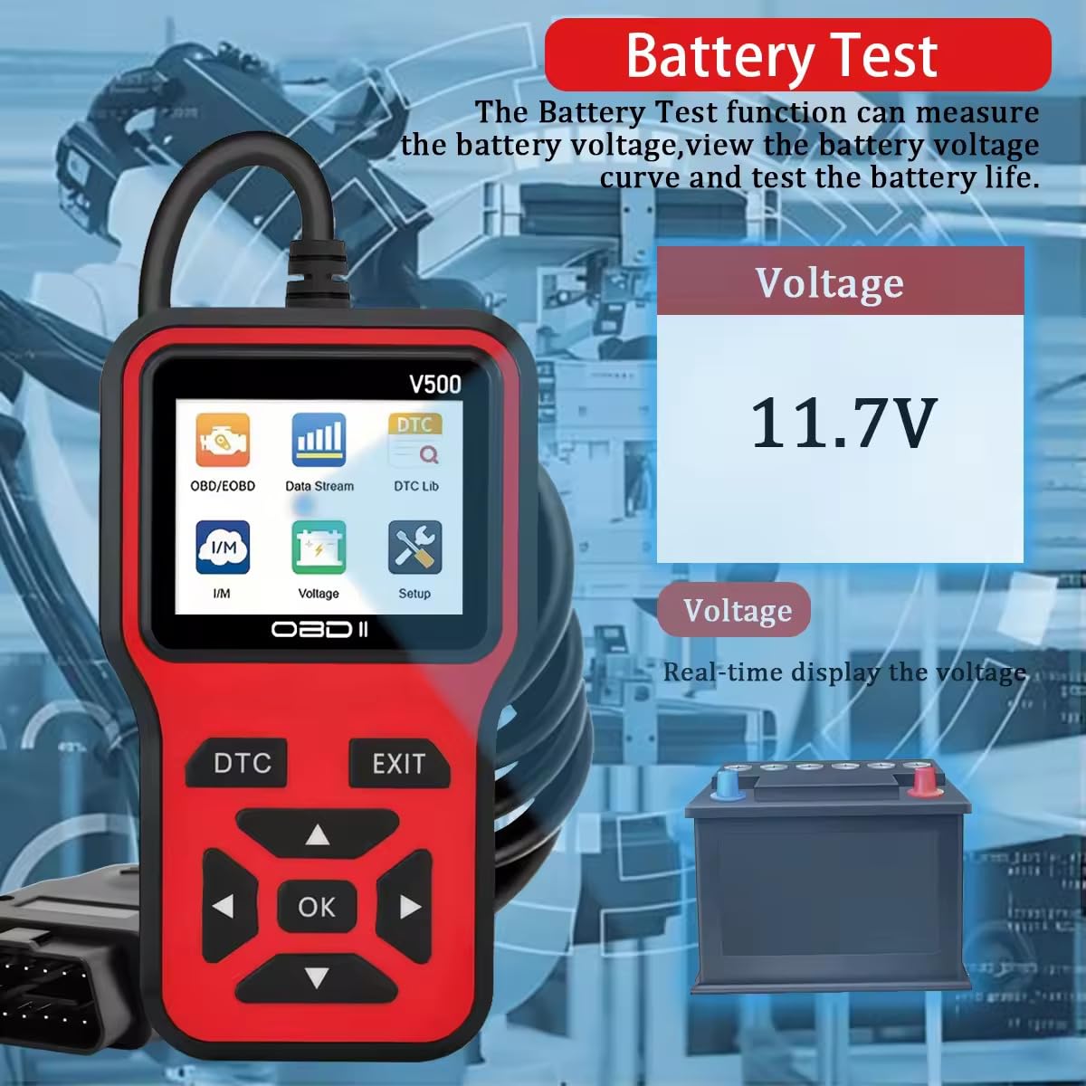 OBD2 Diagnosi Scanner per Tesla Model 3, Lettore Codici Auto Check Engine con Reset, Prontezza I/M, Veicoli Rispettano il Protocolla OBD2,Orange
