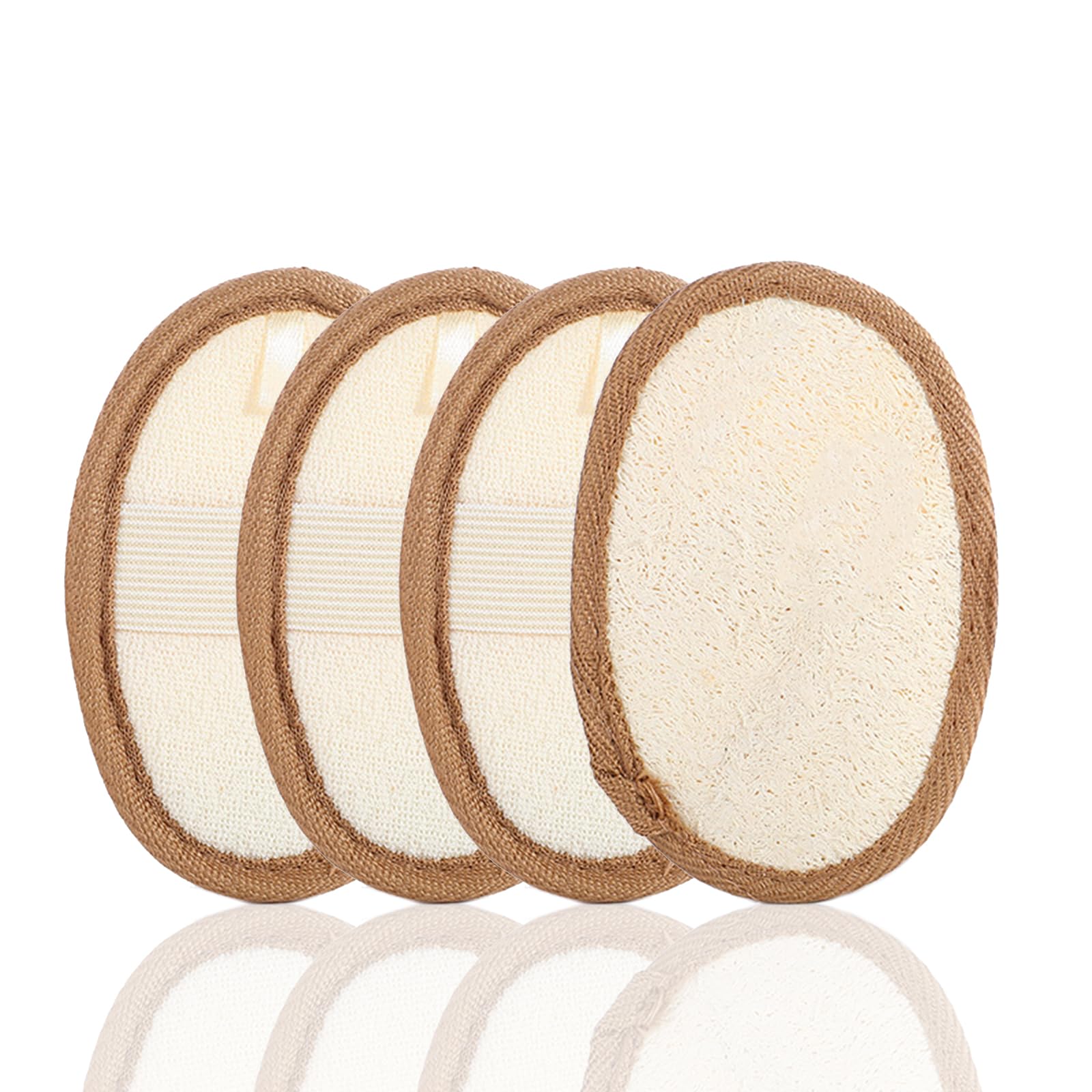 4 Piezas Lufa Natural Esponja, Lufa Exfoliante Esponja De Lufa Esponja Natural, Esponja Lufa Natural, Ducha Hecho De Esponja De Lufa De Ducha Ecológica Y Biodegradable, Lavarse Y Bañarse
