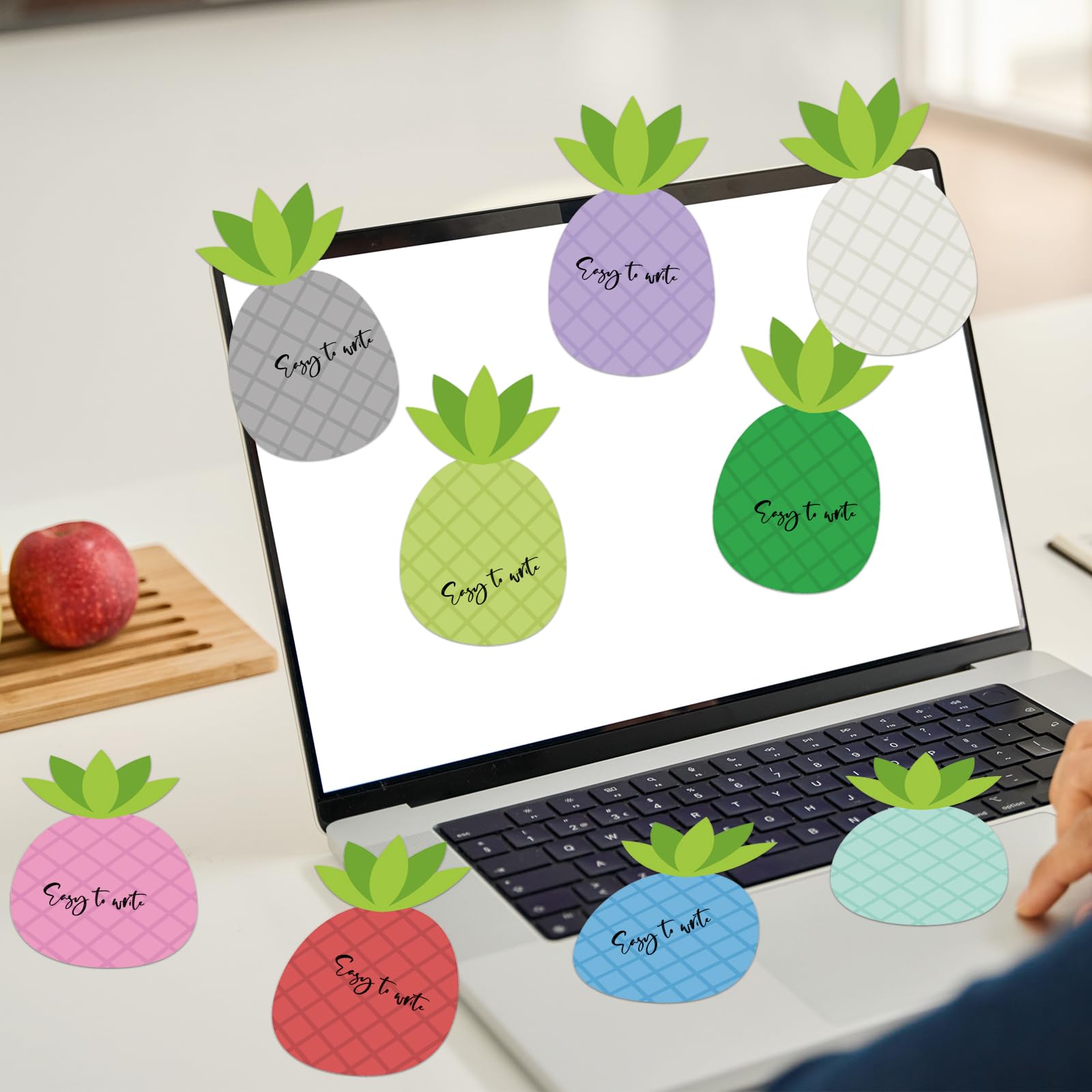 12 Pcs Pineapple Shape Sticky Notes Cute Pineapple Sticky Notepad Colorful Self Sticky Memo Pads Funny Fruit Shaped Post Notes Mini Removable Note for Office School Stationery Supplies Party Gift