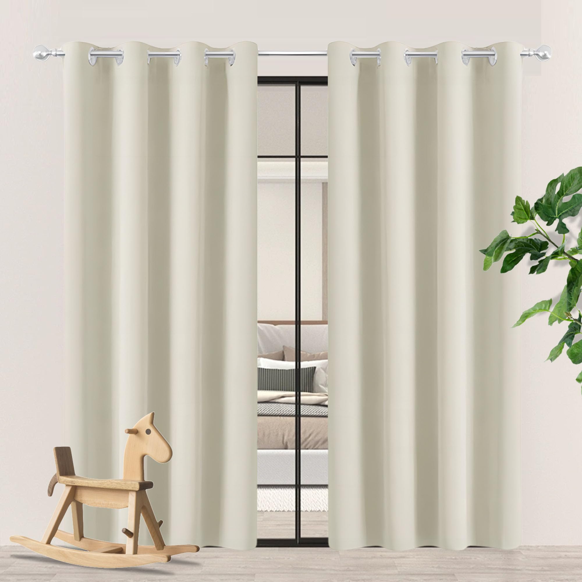 Rideau salon beige 260x240 pour une ambiance douce et tamisée