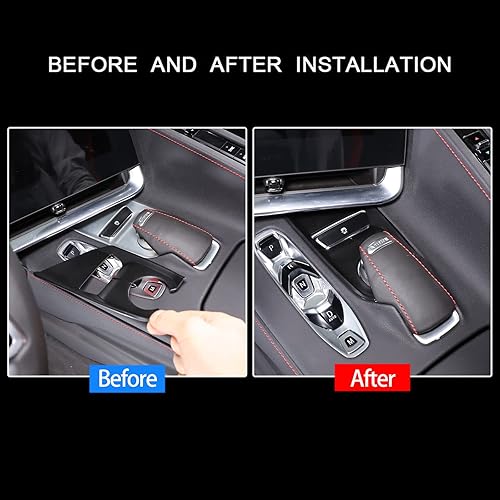 Miniatura 6 de Sekhyna Cubierta de panel de palanca de cambios ABS compatible con Chevrolet Corvette C8 Stingray 2020-2023 consola central antideslizante para