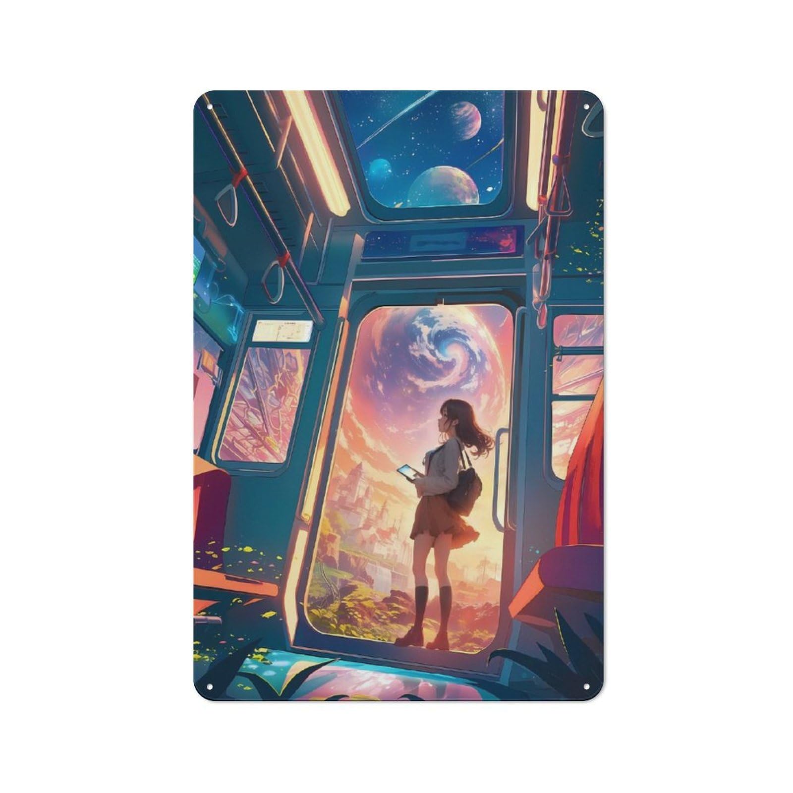 Train to A Fantasy World Metal Wall Plaque for Travel Lovers, Birthday, Housewarming Or Christmas Gift, 30x20cm