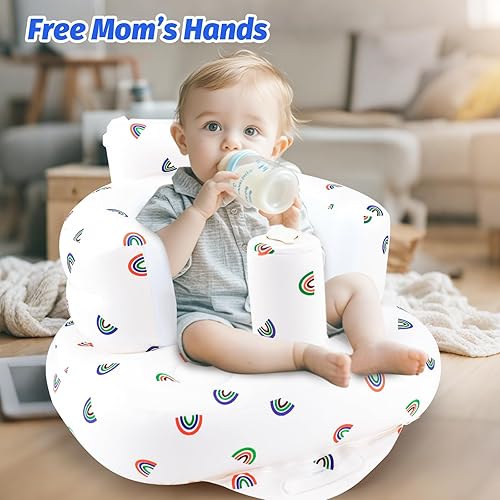 Miniatura 16 de Silla de bebé inflable, asiento de bebé inflable para bebés de 3 meses en adelante, silla inflable de verano con bomba de aire integrada, asiento