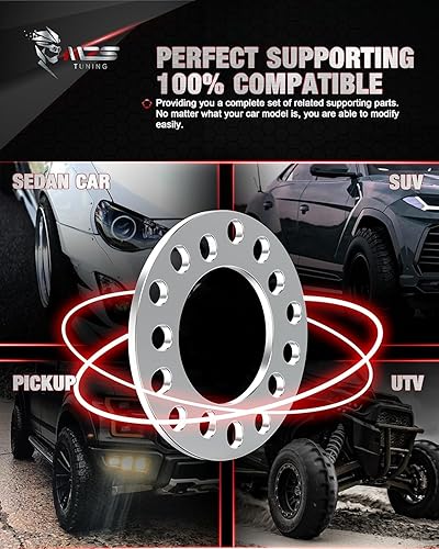 Vista 32 de MZS Espaciadores de rueda, 1/4 pulgadas de grosor 4x98 4x100 4x4 / 4x101.6 4x4.25 / 4x108 4x4.5 / 4x114.3 - FitM10 M12 M14 1/2 pulgadas 7/16