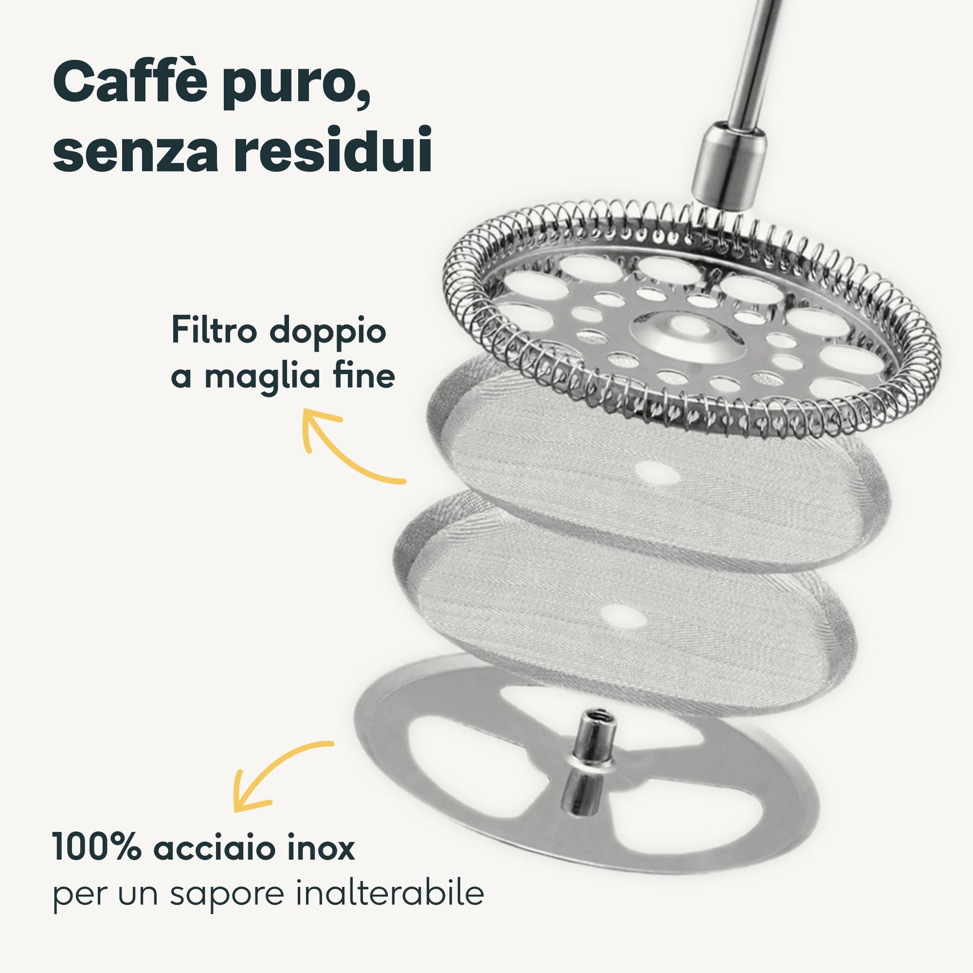 SILBERTHAL Caffettiera a stantuffo 1L - Acciaio inox - French press | Conserva il caffè caldo - Mantiene il caffè caldo - Facile da usare - Staccabile - Grande capacità 1 litro