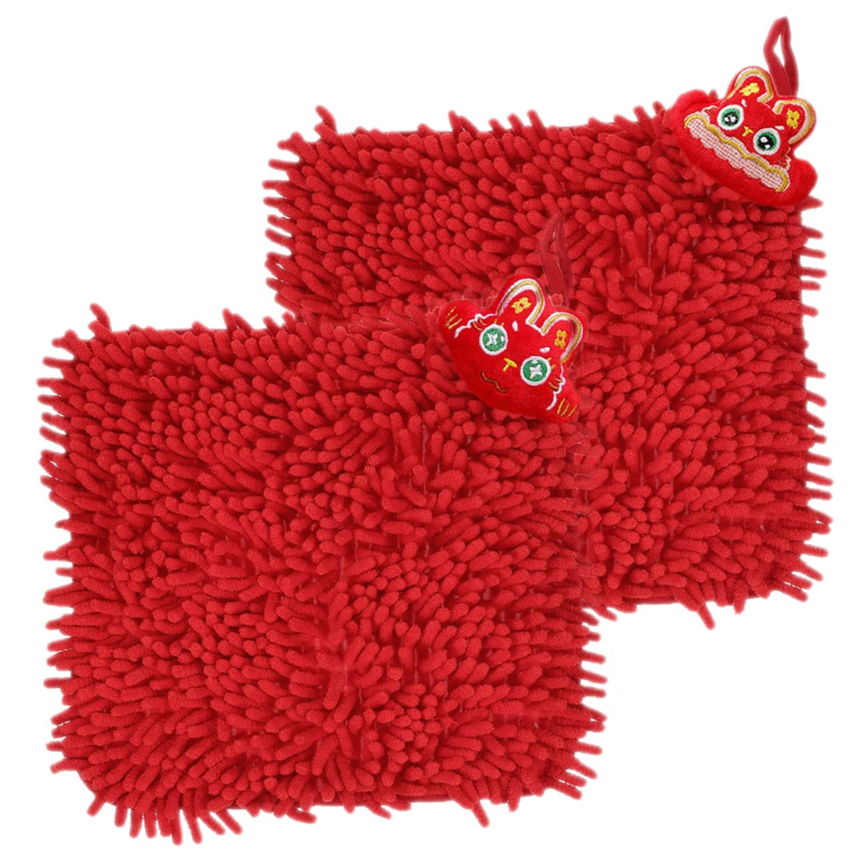 TOPBATHY 4 Set Asciugamano Festivo Bagno Raffreddamento Asciugamani Rossi Pulito Peluche Scratcher Salviette Per Strano Soffice Assorbente Auto Cucina Ciniglia Rosso 2 Pezzi * 4