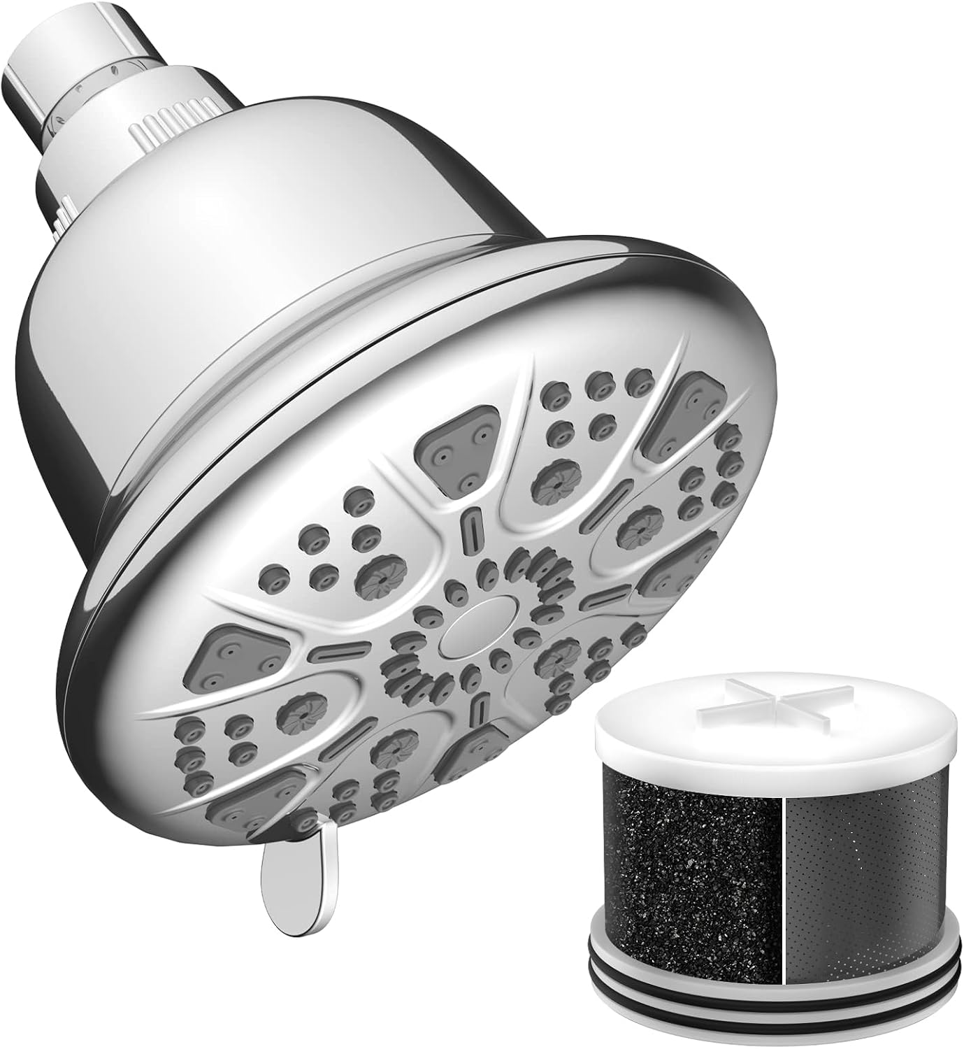 MakeFit Filtered Shower Head with Upgraded Activated Carbon Filter and 1-PACK Shower Filter Replacement Cartridge