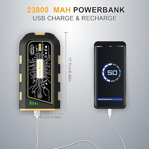 Miniatura 5 de EXCECAR Y29 Plus - Arrancador de coche de 3000 A pico para motor de gasolina de hasta 8.0 L o 6.5 L diésel, estatador de batería de automóvil, caja