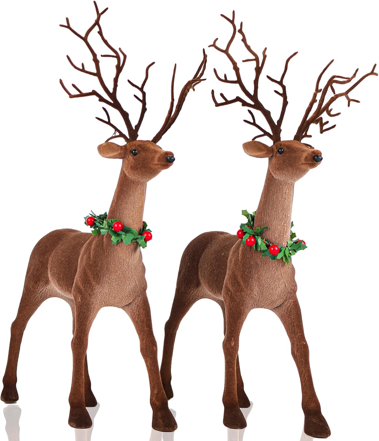 Lotus Hills Rustic Reindeer Christmas Decor Indoor, 2pcs