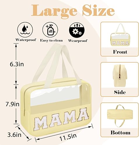 Miniatura 2 de UIXIZQ Parche de letras de felpilla bolsa de maquillaje preparada de nailon neceser de viaje para mujer Pink Stuff-2