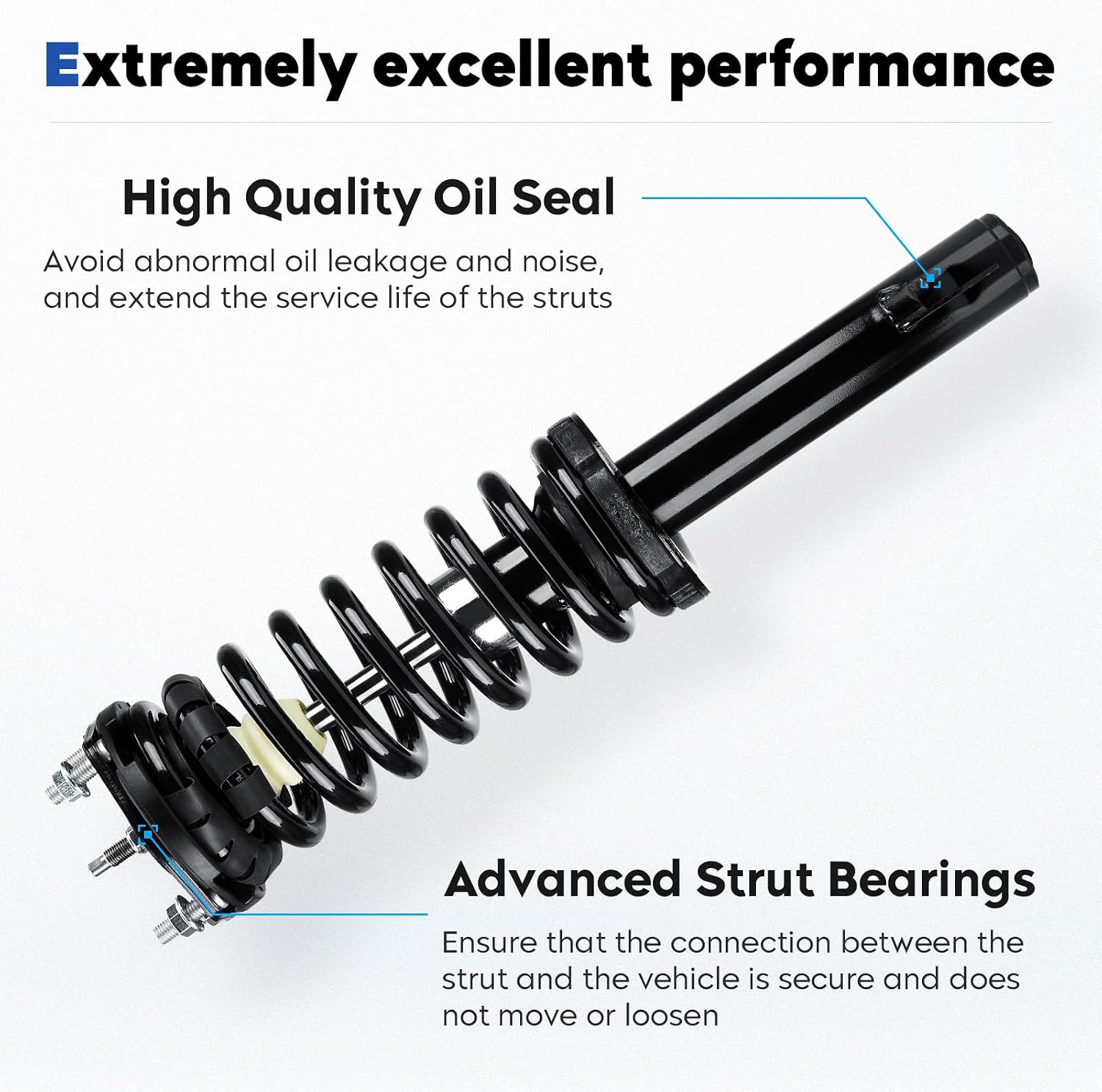 Front Struts Assembly w/Coil Spring Complete Shock Absorber Fit for Jeep Commander 2006-2010, for Grand Cherokee 2005-2010, Replace for 171377L 171377R