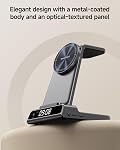 Magnetic Wireless Charger for Samsung S26 Ultra/S26+/S26/S25/S24/Z Flip 7/Z Fold, 3 in 1 Wireless Charging Station for Galaxy Watch 8 Classic/8/Ultra/7/6/5, for Galaxy Buds 3 Pro (No Adapter) | SwanScout C01SM, Requires a Magnetic Case, 3 in 1 Chargi