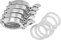 Vista 16 de Acero inoxidable 304 Single Pin Heavy Duty Tri Clamp con tuerca de ala para virola TC 1.5 "con 1 unid junta de silicona