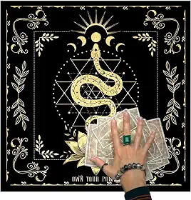 tarô - tarô altar, toalha metarô para leitura, acessório mesa dobrável tapeçaria decoração sala bruxa (48x48cm) Zekkle