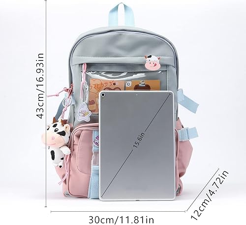 Miniatura 6 de Mochila kawaii bonita mochila estética con pines y accesorios kawaii mochila kawaii para niñas A Mochilas tipo mochila