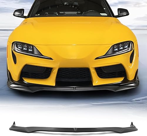 FREEMOTOR802 Divisor de parachoques delantero para Toyota GR Supra 2020-2025, estilo IKON negro mate PP, 1 unidad, alerón de mentón de aire para