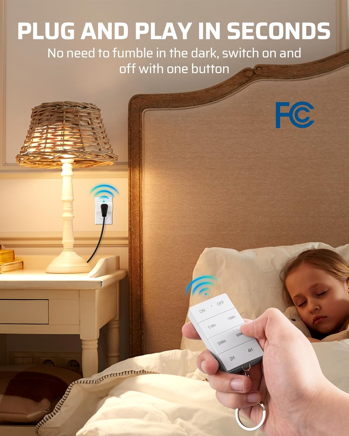 DEWNEWILS Remote Control Outlet with Timer