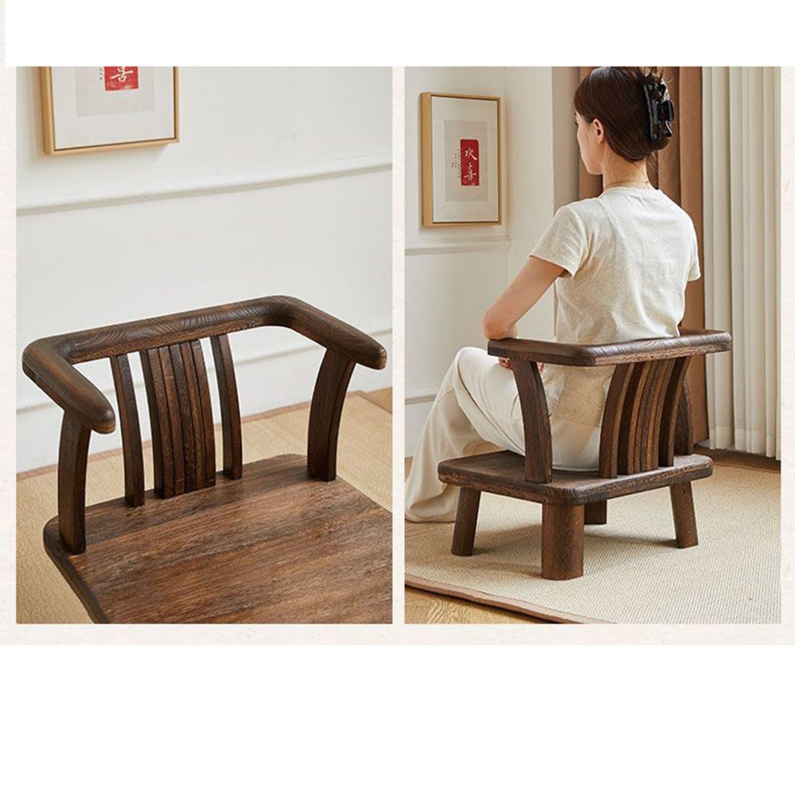 Amazon｜和室の椅子 座椅子 畳椅子 木製 お座敷 背もたれ 天然木