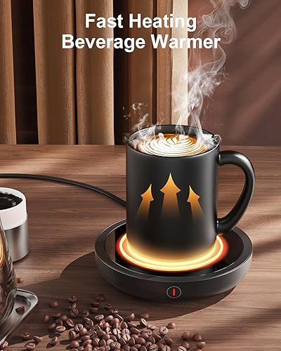 Miniatura 2 de SWEETFULL Calentador de taza de café, calentador eléctrico de taza de café de 36 W para escritorio con 3 ajustes de temperatura, calentadores de