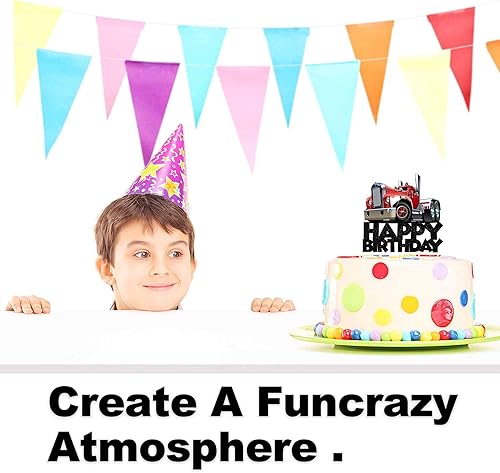 Miniatura 3 de Decoraciones para tartas de feliz cumpleaños de camiones para transporte, selecciones temáticas para niños, suministros de decoración de fiesta de