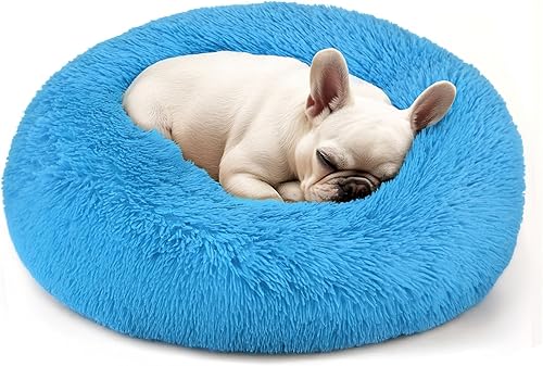Miniatura 9 de Hoewina - Cama para perros y gatos pequeños y medianos, de interior, 20 pulgadas, dónut calmante, cama para cachorros y gatitos, cama redonda,