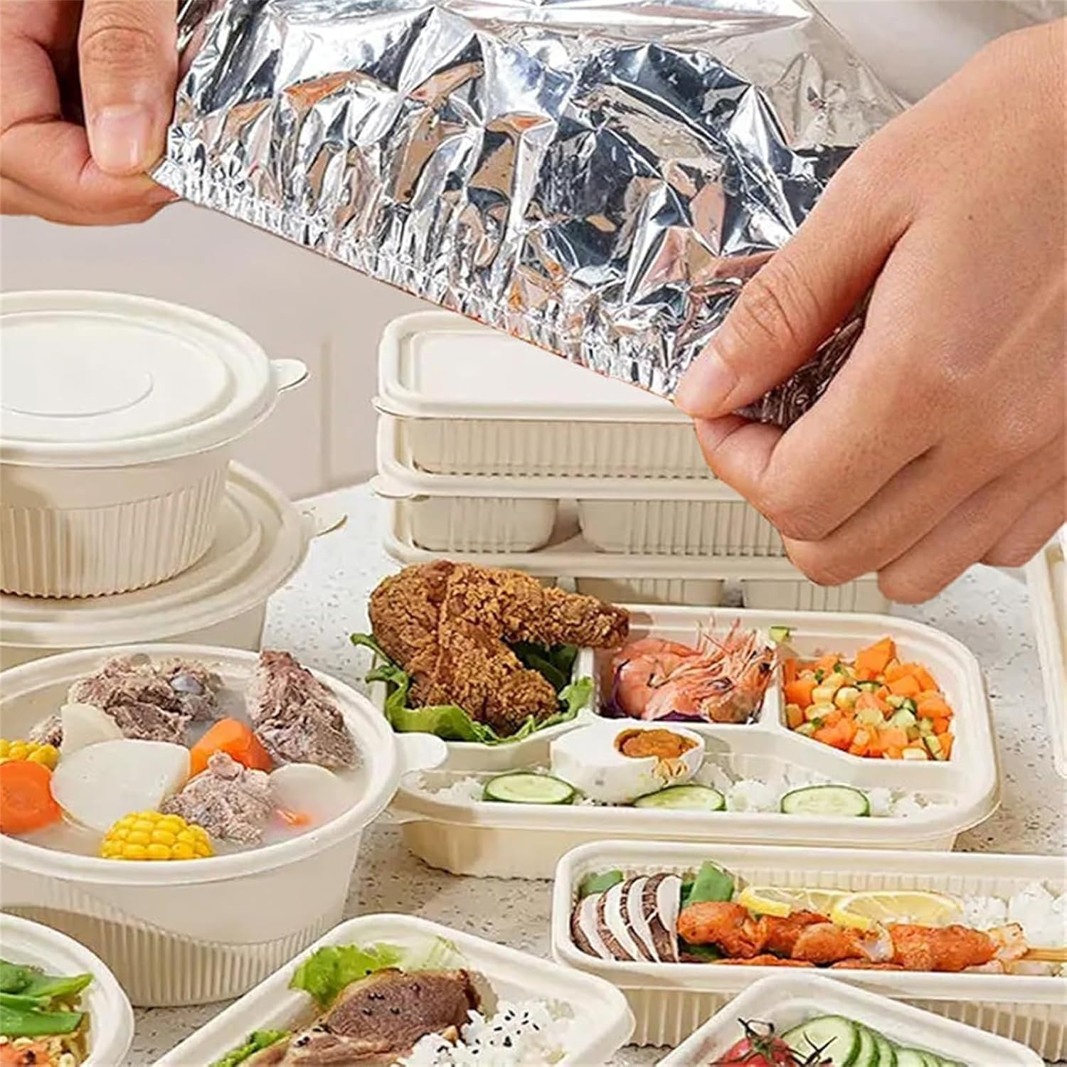 Papel de aluminio repetible, cubierta aislante, papel de aluminio, cubierta de alimentos para cocina (20)