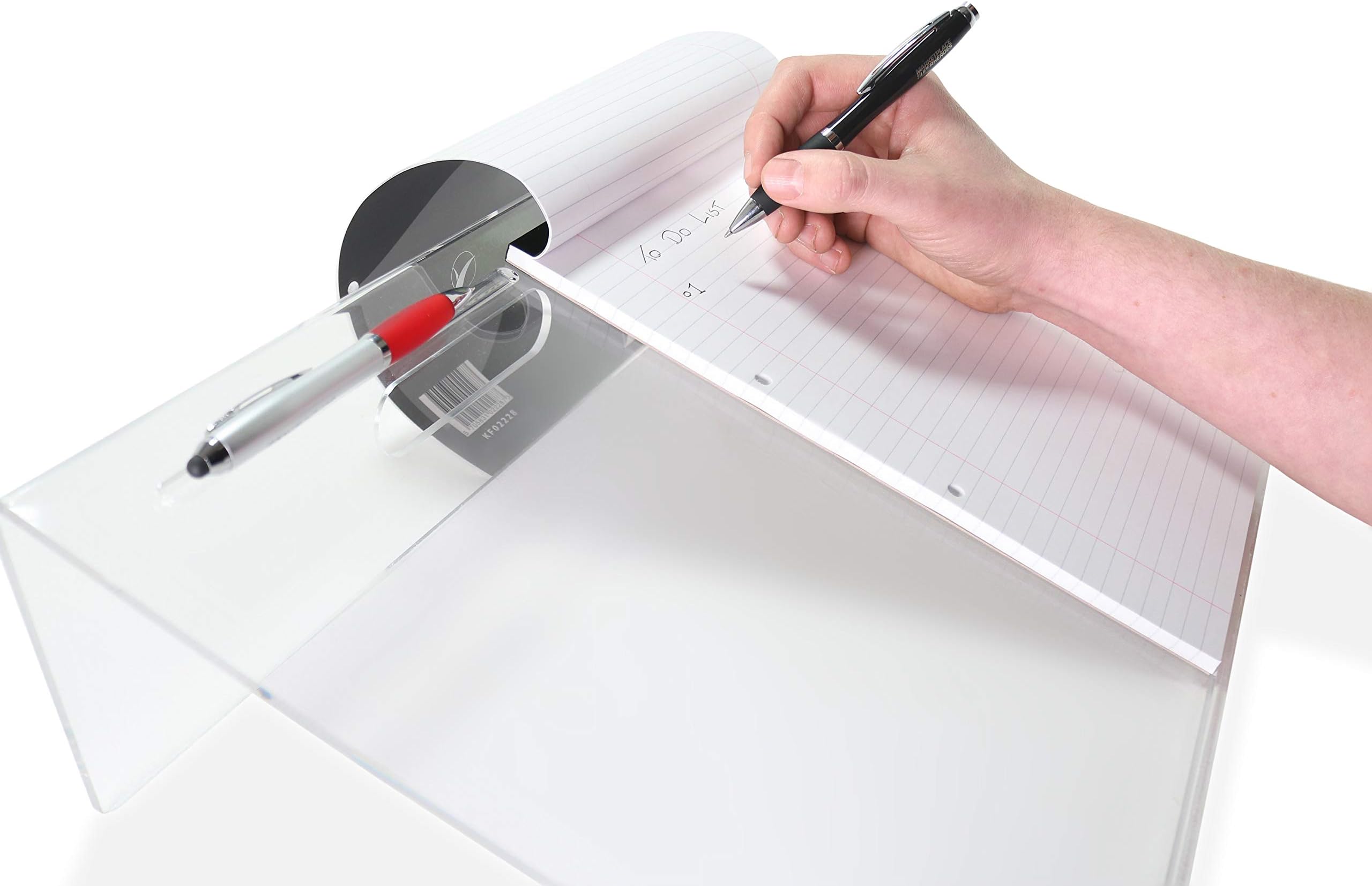Yangtastic Extra Large Ergonomic Writing Slant Board | Acrylic A3 Sloped Stand with Handle, Pen Holder, Anti-Slip Border for Handwriting Reading Art and Laptop