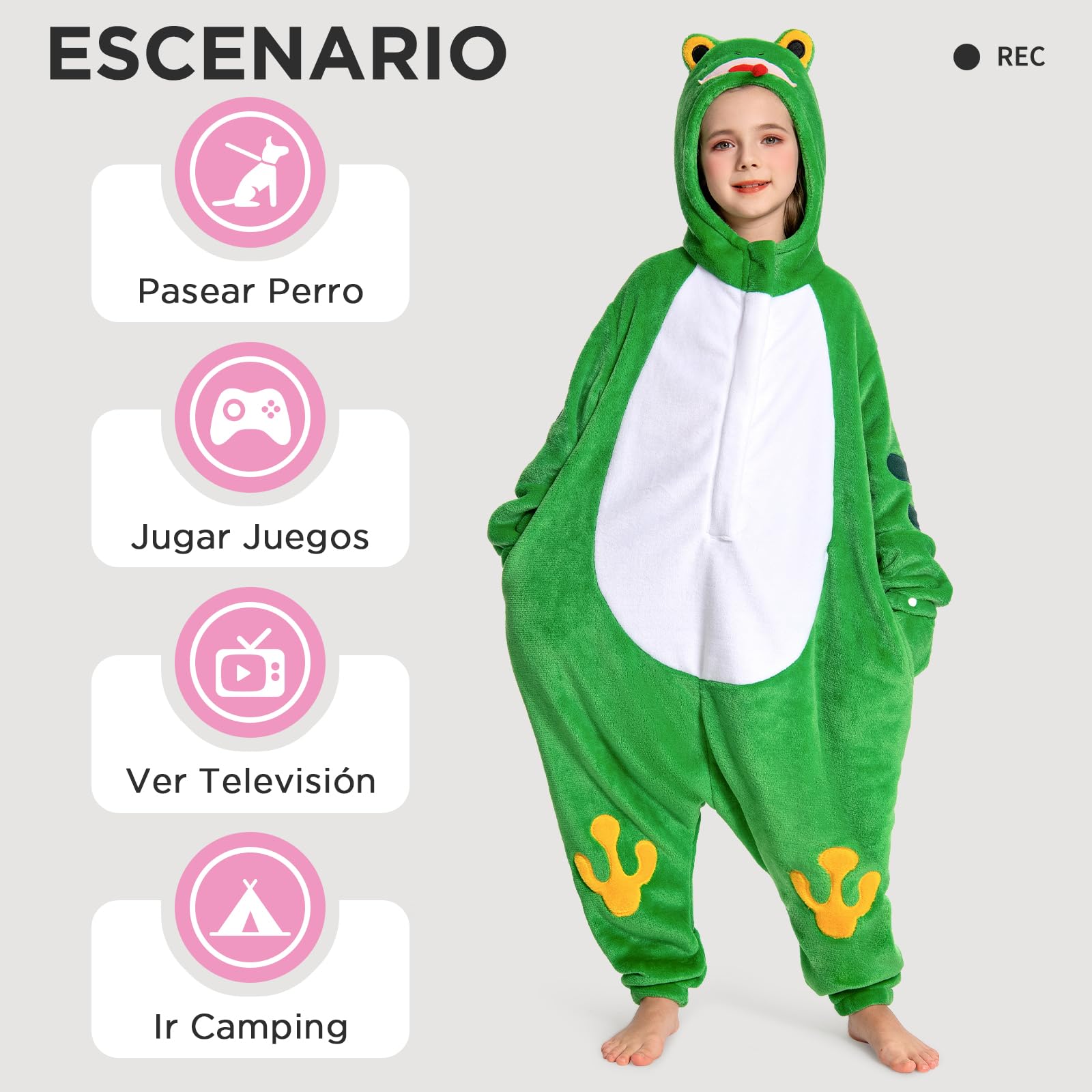OLAOLA Pijama de Una Pieza para Niños Niñas Unisex Suave Onesie Disfraz de Animal Pijamas para Carnaval Halloween Navidad