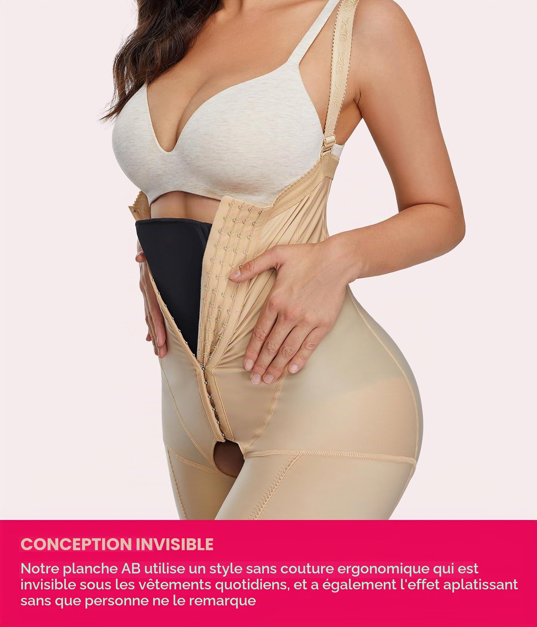 KUMAYES Ab Board Post Surgery Addominal Board Conseil de Compression Tuck Appiancement Abs ventre Récupérateur postopératoire Board,Noir,Taille Unique