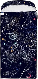 DreamBay Saco de dormir para adultos, galáxia, colorido, começa a lua 3 estações, saco de dormir à prova d'água para acampamento para mochilão, caminhadas, sacos de dormir leves para clima frio para homens e crianças